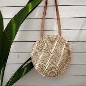 Sac Dacota rond en raphia naturel