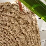 Sac Jemen en raphia avec pompon en coquillage