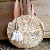 Sac Dacota rond en raphia naturel