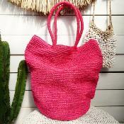 Sac Franca en raphia basique rouge